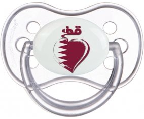 Qatar en arabe + cœur Sucette Anatomique Transparente classique