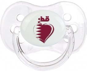 Qatar en arabe + cœur Sucette Cerise Transparent classique