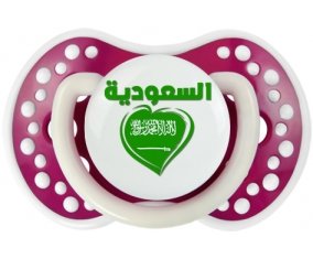 Arabie saoudite en arabe + cœur Sucette LOVI Dynamic Fuchsia phosphorescente
