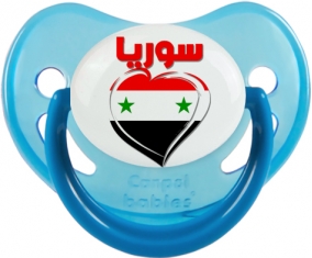 Syrie en arabe + cœur Tétine Physiologique Bleue phosphorescente