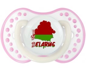 Belarus maps Sucette LOVI Dynamic Blanc-rose phosphorescente