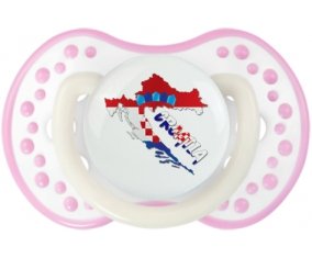 Croatia maps Sucette LOVI Dynamic Blanc-rose phosphorescente