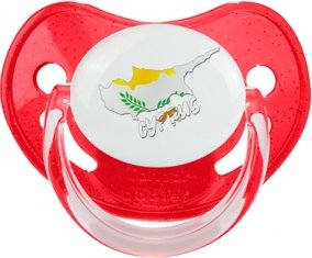 Cyprus maps Tétine Physiologique Rouge à paillette
