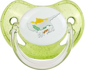 Cyprus maps Tétine Physiologique Vert à paillette