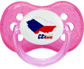 Czech maps Sucette Cerise Rose à paillette
