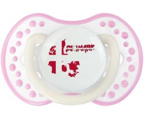 Denmark maps Sucette LOVI Dynamic Blanc-rose phosphorescente