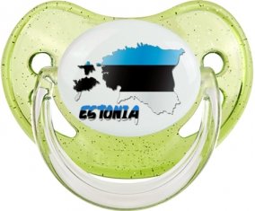 Estonia maps Sucette Physiologique Vert à paillette