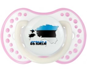 Estonia maps Sucette LOVI Dynamic Blanc-rose phosphorescente