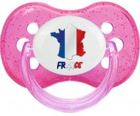 France maps Sucette Cerise Rose à paillette