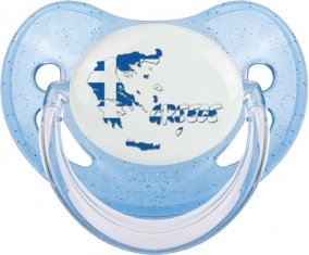 Greece maps Sucette Physiologique Bleue à paillette