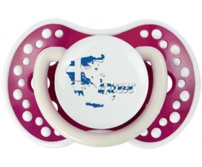 Greece maps Sucette LOVI Dynamic Fuchsia phosphorescente