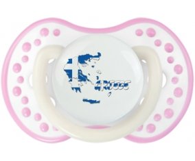 Greece maps Sucette LOVI Dynamic Blanc-rose phosphorescente