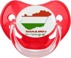 Hungary maps Tétine Physiologique Rouge à paillette