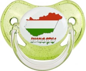 Hungary maps Tétine Physiologique Vert à paillette