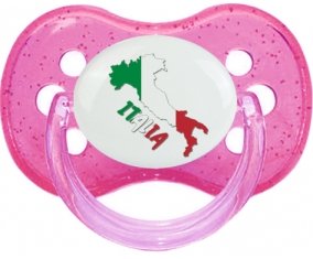 Italia maps Sucette Cerise Rose à paillette