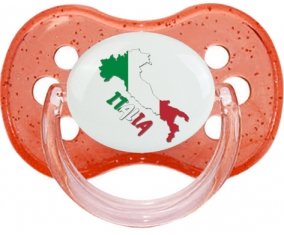 Italia maps Sucette Cerise Rouge à paillette