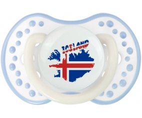 Iceland maps Sucette LOVI Dynamic Blanc-cyan classique
