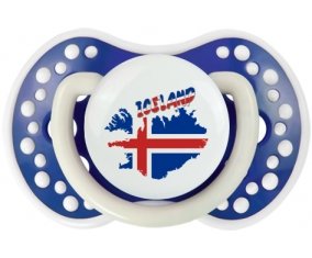 Iceland maps Sucette LOVI Dynamic Bleu-marine phosphorescente