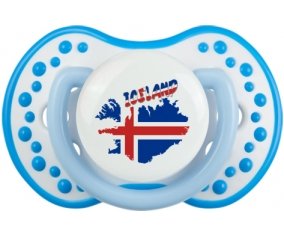 Iceland maps Sucette LOVI Dynamic Blanc-bleu phosphorescente