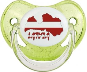 Latvia maps Tétine Physiologique Vert à paillette