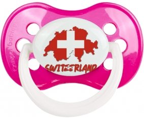 Switzerland maps Sucette Anatomique Rose foncé classique