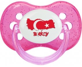 Turkey maps Sucette Cerise Rose à paillette