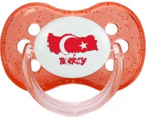 Turkey maps Sucette Cerise Rouge à paillette