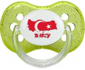 Turkey maps Sucette Cerise Vert à paillette
