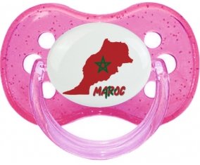 Maroc maps Sucette Cerise Rose à paillette