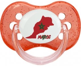 Maroc maps Sucette Cerise Rouge à paillette