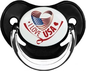 I Love Usa Sucette Physiologique Noir classique