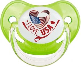 I Love Usa Sucette Physiologique Vert classique