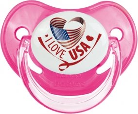 I Love Usa Sucette Physiologique Rose classique