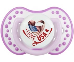 I Love Usa Sucette LOVI Dynamic Blanc-mauve classique