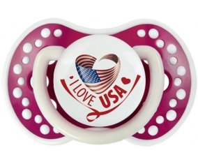 I Love Usa Sucette LOVI Dynamic Fuchsia phosphorescente