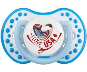 I Love Usa Sucette LOVI Dynamic Blanc-bleu phosphorescente