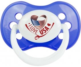 I Love Usa Sucette Anatomique Bleu classique