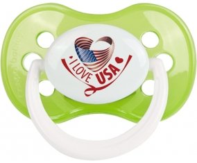 I Love Usa Sucette Anatomique Vert classique