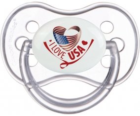 I Love Usa Sucette Anatomique Transparente classique
