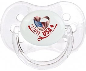 I Love Usa Tétine Cerise Transparent classique