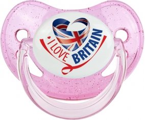 I Love Britain Sucete Physiologique Rose à paillette