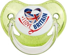 I Love Britain Sucete Physiologique Vert à paillette