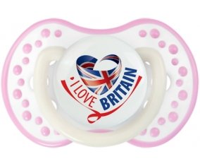 I Love Britain Tétine LOVI Dynamic Blanc-rose phosphorescente