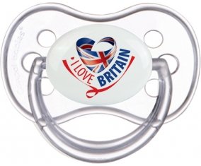 I Love Britain Sucette Anatomique Transparente classique
