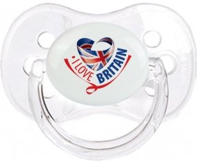 I Love Britain Sucette Cerise Transparent classique