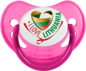 I Love Lithuania Sucette Physiologique Rose phosphorescente