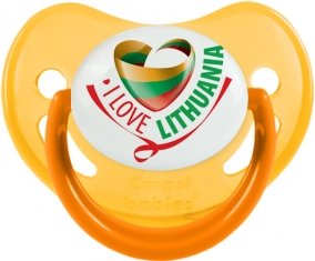 I Love Lithuania Sucette Physiologique Jaune phosphorescente