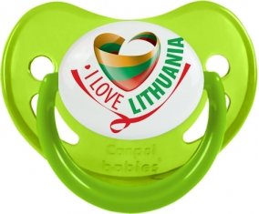 I Love Lithuania Sucette Physiologique Vert phosphorescente