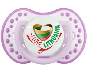 I Love Lithuania Sucette LOVI Dynamic Blanc-mauve classique