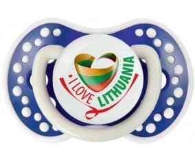 I Love Lithuania Sucette LOVI Dynamic Bleu-marine phosphorescente